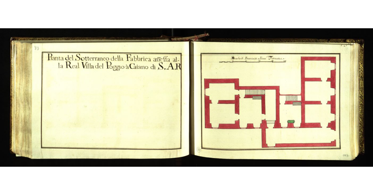 Pianta del sotterraneo della fabbrica annessa alla Real Villa del Poggio a Caiano di S. A. R