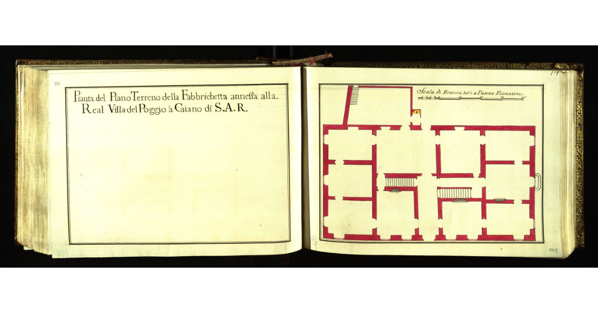Pianta del piano terreno della Fabbrichetta annessa alla Real Villa del Poggio a Caiano di S.A.R