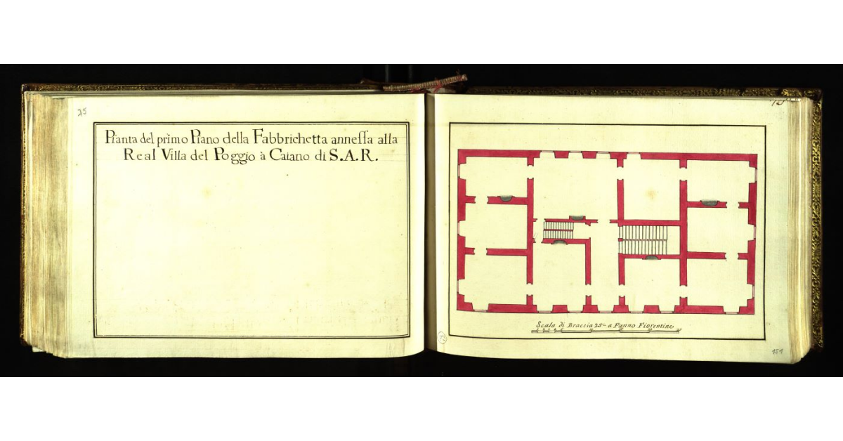 Pianta del primo piano della Fabbrichetta annessa alla Real Villa del Poggio a Caiano di S.A.R