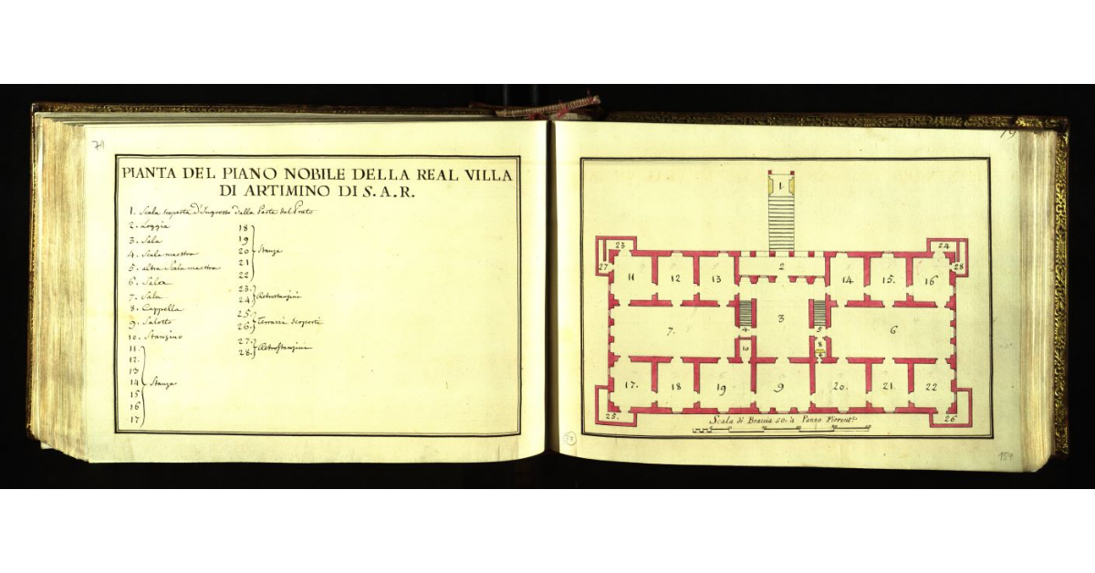 Pianta del piano nobile della Real Villa di Artimino di S.A.R