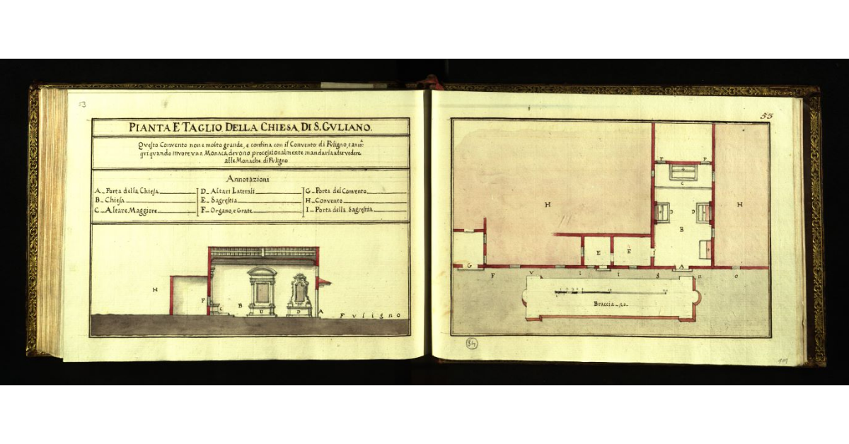 Pianta e taglio della Chiesa di S. Giuliano