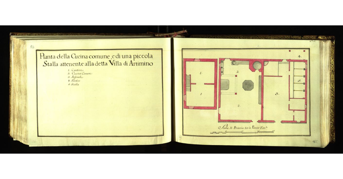 Pianta della cucina comune e di una piccola stalla attenente alla detta Villa di Artimino