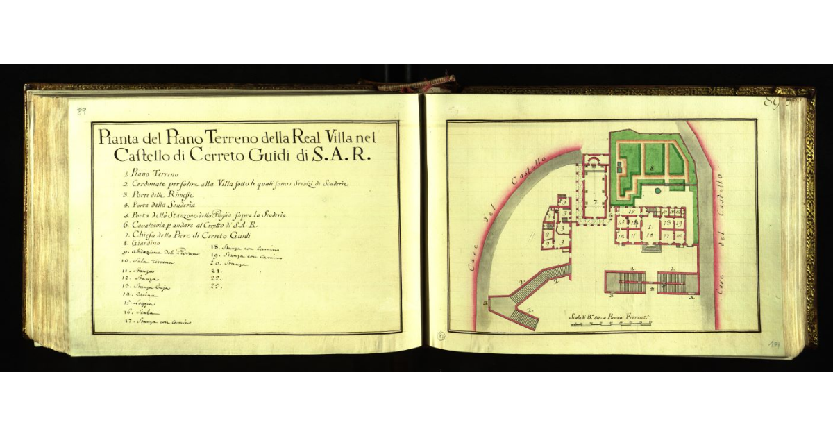 Pianta del piano terreno della Real Villa nel Castello di Cerreto Guidi di S.A.R