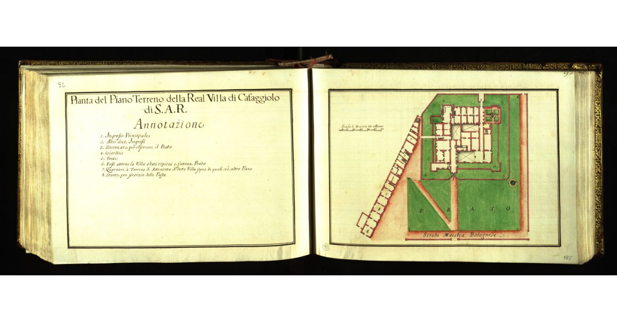 Pianta del piano terreno della Real Villa di Cafaggiolo di S.A.R