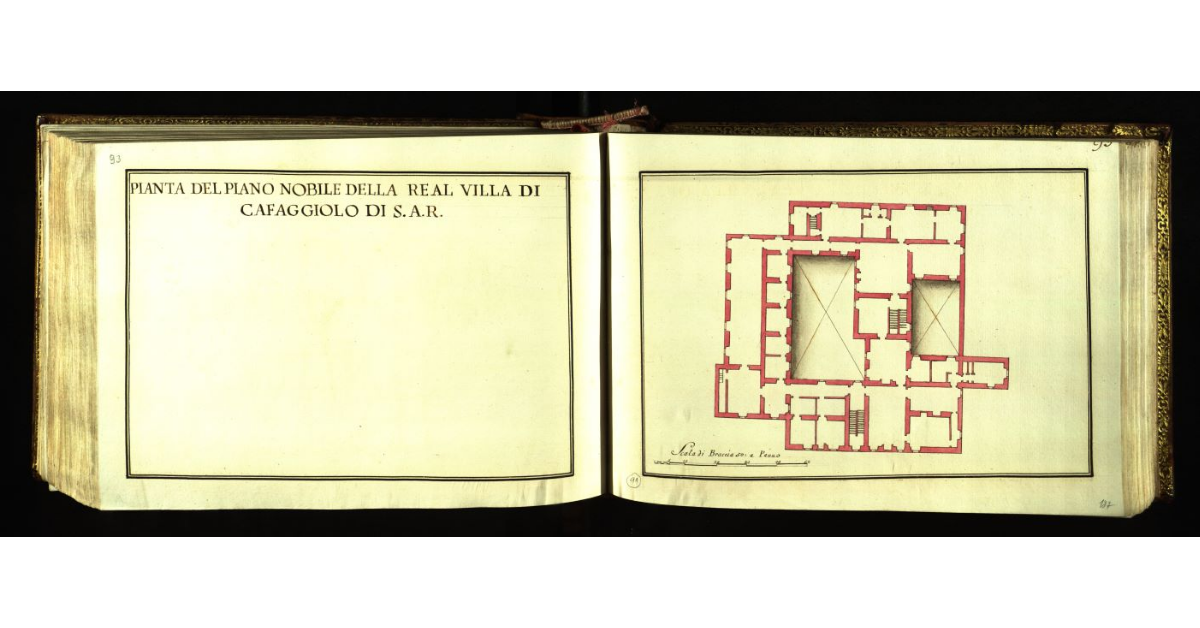 Pianta del piano nobile della Real Villa di Cafaggiolo di S.A.R