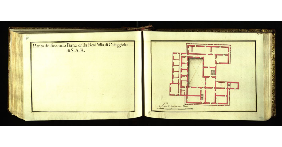 Pianta del secondo piano della Real Villa di Cafaggiolo di S.A.R