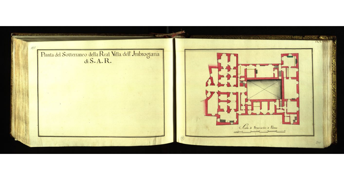 Pianta del sotterraneo della Real Villa dell’Imbrogiana di S.A.R