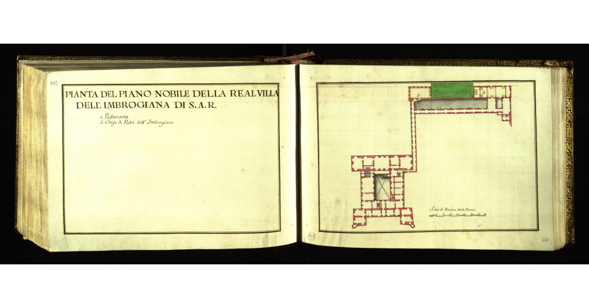 Pianta del piano nobile della Real Villa dell’Imbrogiana di S.A.R