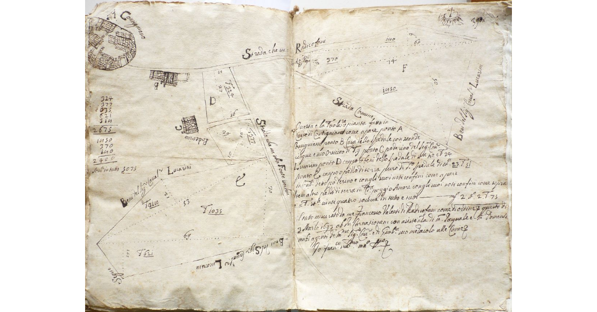 [Pianta dei beni dello spedale di Contignano]