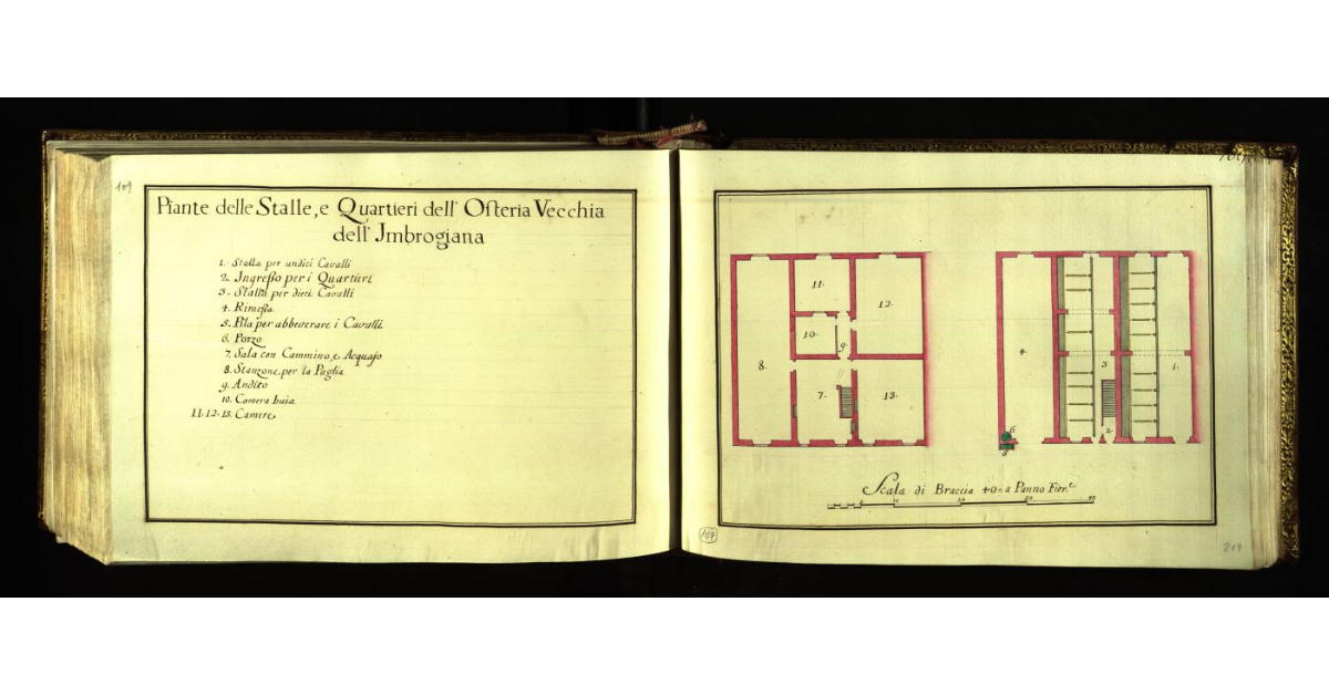 Pianta delle stalle e quartieri dell’osteria vecchia dell’Imbrogiana