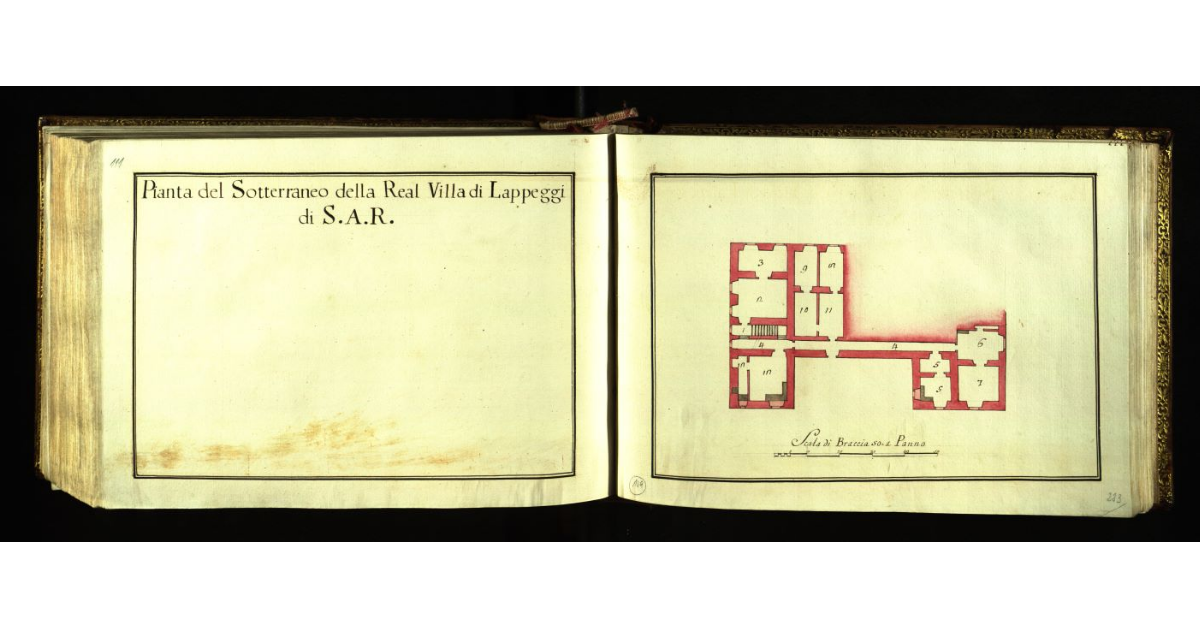 Pianta del sotterraneo della Real Villa di Lappeggi di S.A.R
