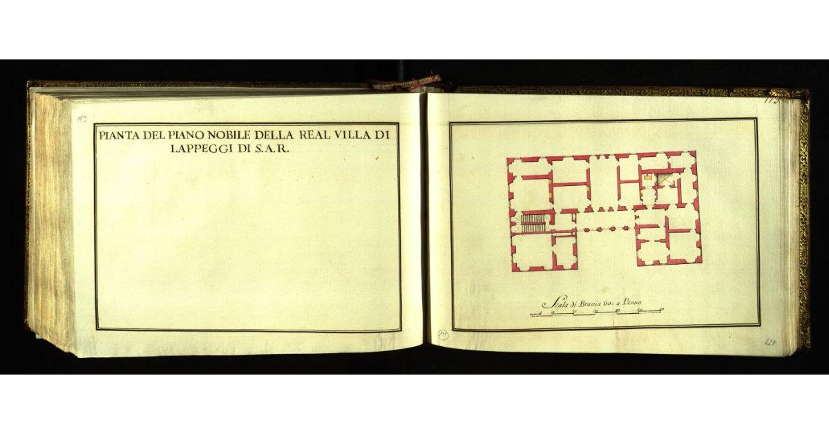 Pianta del piano nobile della Real Villa di Lappeggi di S.A.R