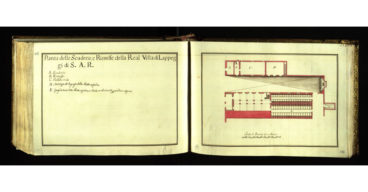 Pianta delle scuderie e rimesse Real Villa di Lappeggi di S.A.R