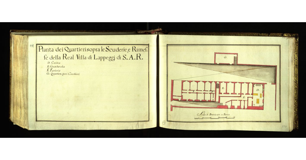 Pianta dei quartieri sopra le scuderie e rimesse Real Villa di Lappeggi di S.A.R