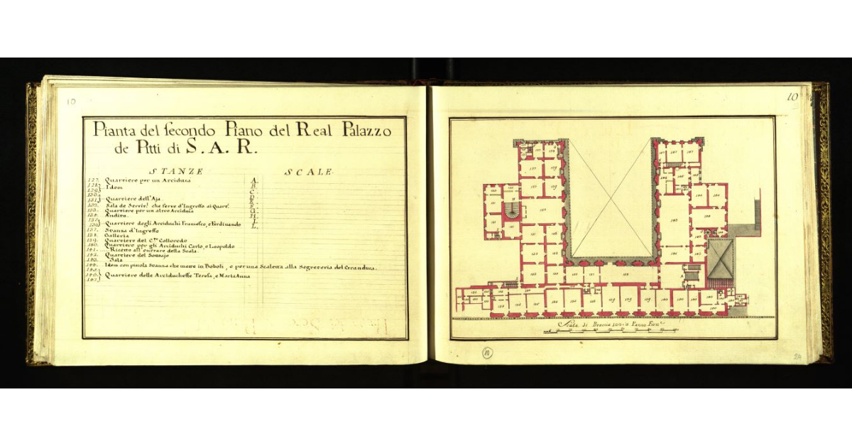 Pianta del secondo piano del Real Palazzo de Pitti di S.A.R. [a Firenze]