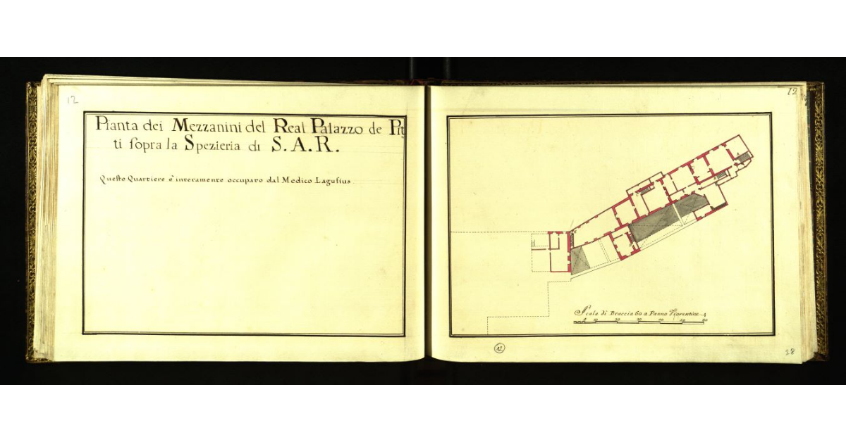 Pianta dei mezzanini del Real Palazzo de Pitti sopra alla Spezieria di S.A.R. [a Firenze]