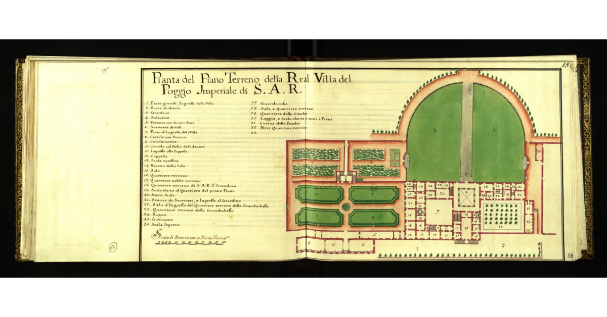 Pianta del piano terreno della Real Villa del Poggio Imperiale di S.A.R. [a Firenze]