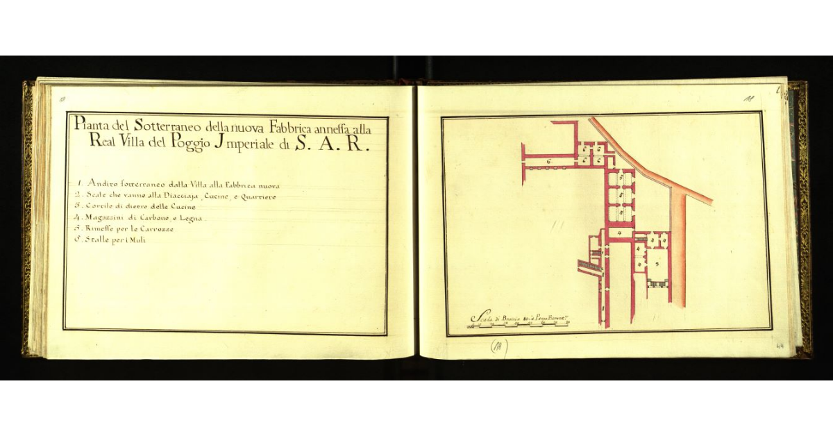 Pianta del sotterraneo della nuova Fabbrica annessa alla Real Villa del Poggio Imperiale di S.A.R. [a Firenze]