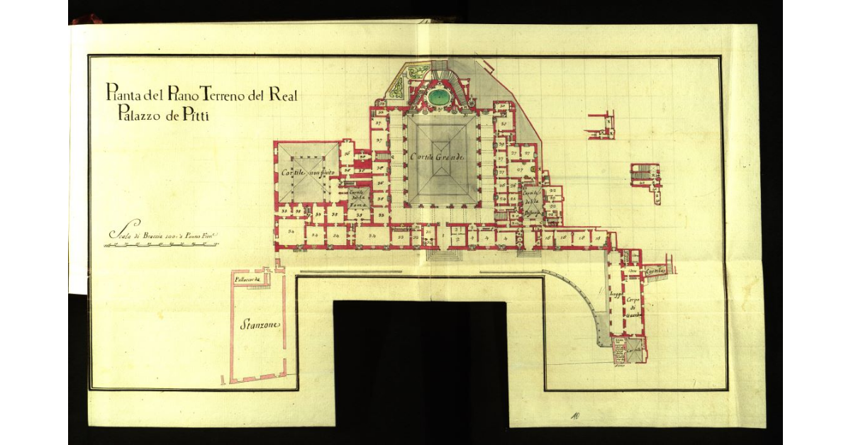 Pianta del piano terreno del Real Palazzo de Pitti [a Firenze]