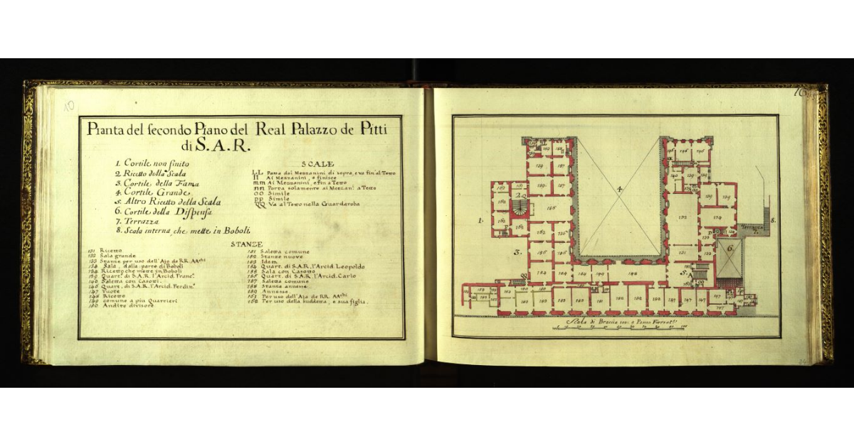 Pianta del secondo piano del Real Palazzo de Pitti di S.A.R. [a Firenze]