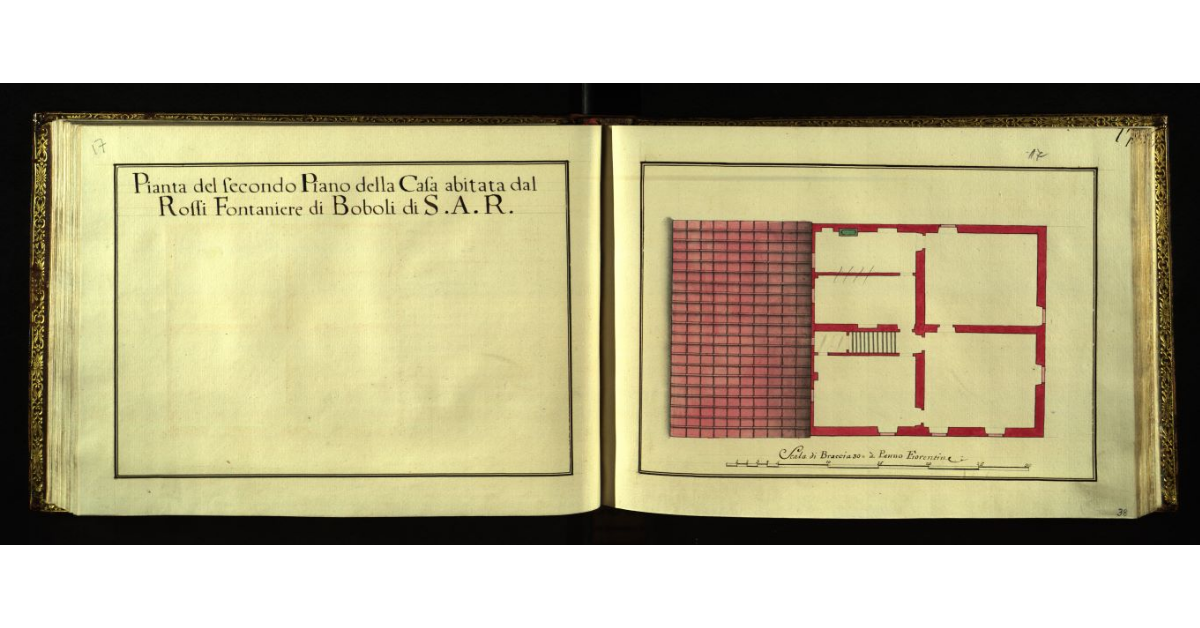 Pianta del secondo piano della casa abitata dal Rossi fontaniere di Boboli di S.A.R. [a Firenze]