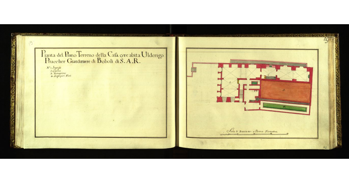 Pianta del piano terreno della casa ove abita Ulderigo Pruccher giardiniere di Boboli di S.A.R. [a Firenze]