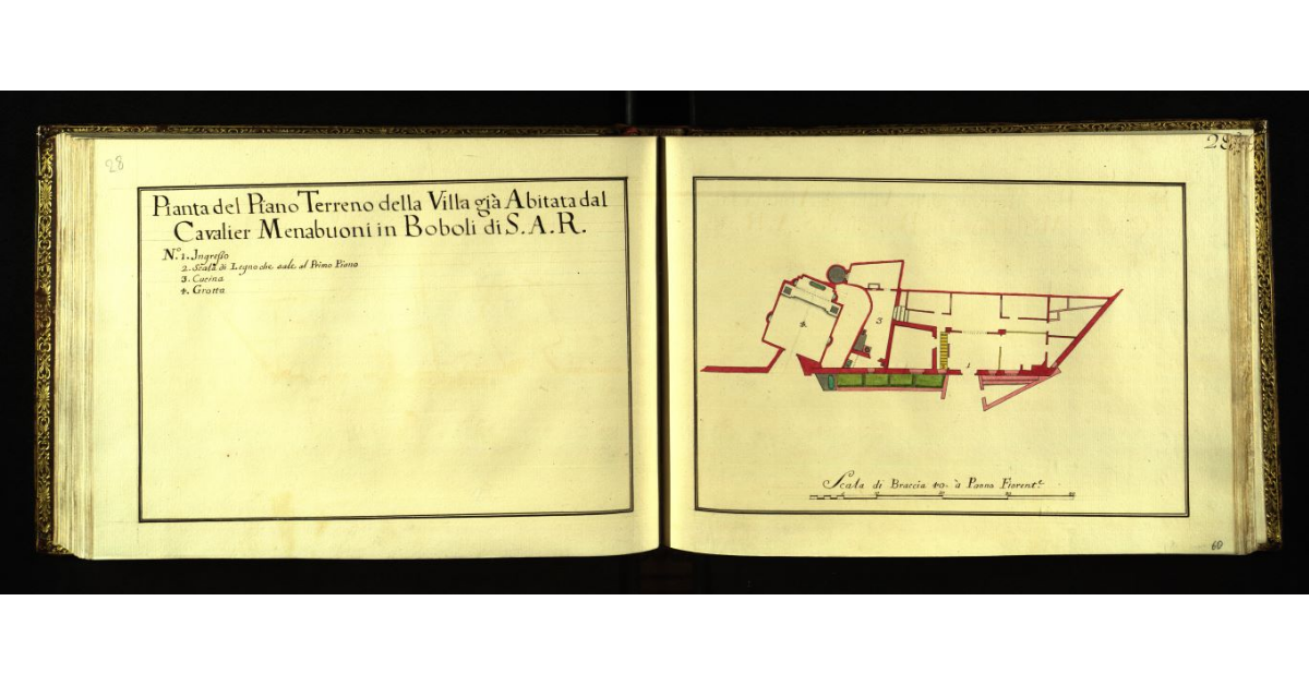 Pianta del piano terreno della villa già abitata dal cavalier Menabuoni in Boboli di S.A.R. [a Firenze]