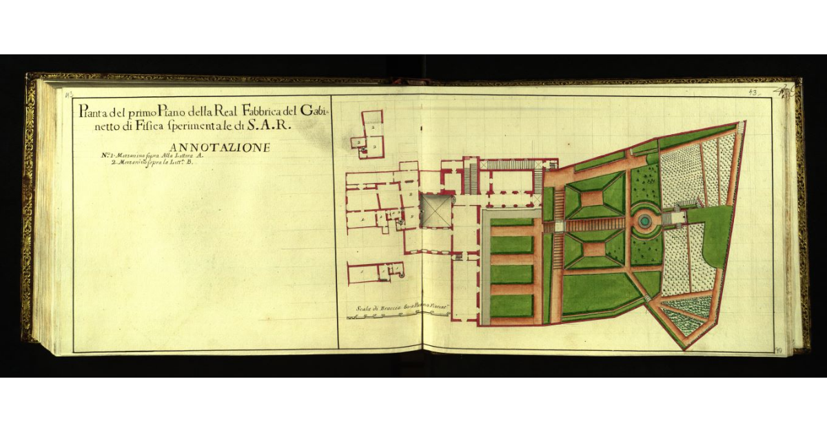 Pianta del primo piano della Real Fabbrica del Gabinetto di Fisica Sperimentale di S.A.R. [a Firenze]