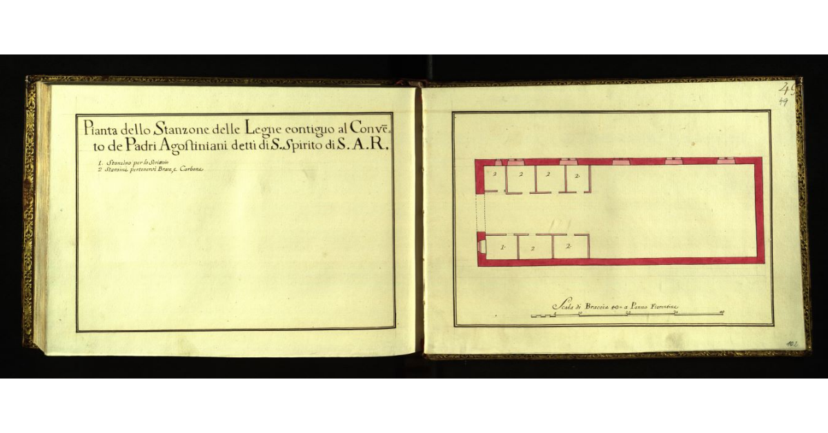 Pianta dello Stanzone delle Legne contiguo al convento de Padri Agostiniani detti di S. Spirito di S.A.R. [a Firenze]