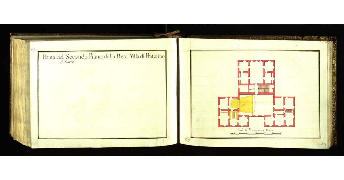Pianta del secondo piano della Real Villa di Pratolino