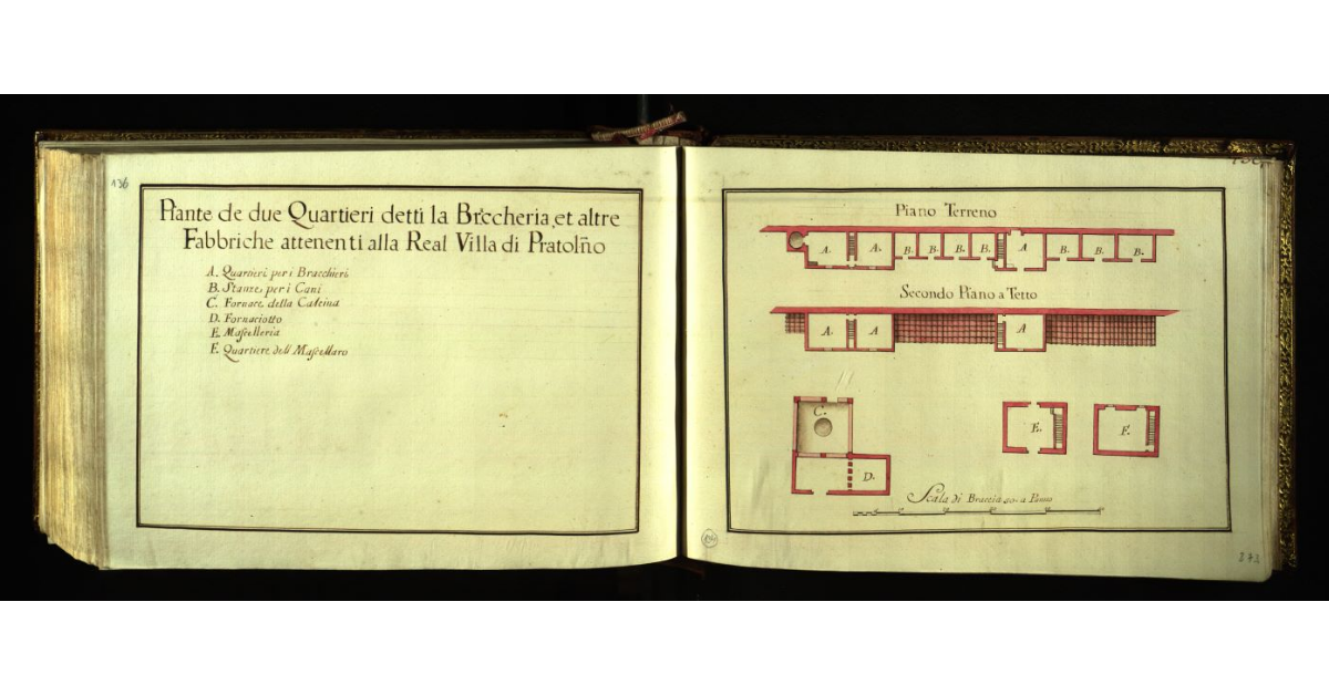 Piante de due quartieri detti la Braccheria et altre fabbriche attenenti alla Real Villa di Pratolino di S.A.R