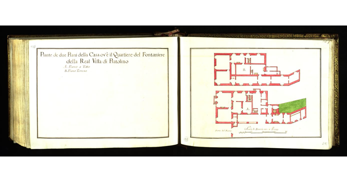 Piante de due piani della casa ov’è il quartiere del fontaniere Real Villa di Pratolino