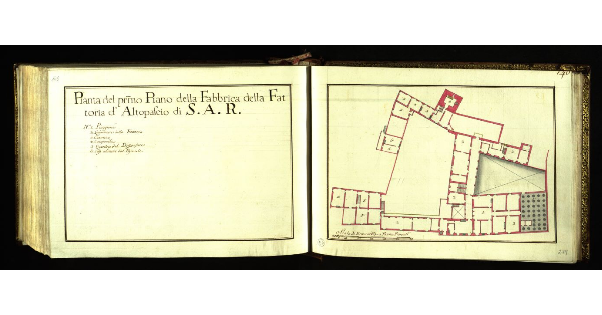 Pianta del primo piano della Fabbrica della Fattoria di Altopascio di S.A.R