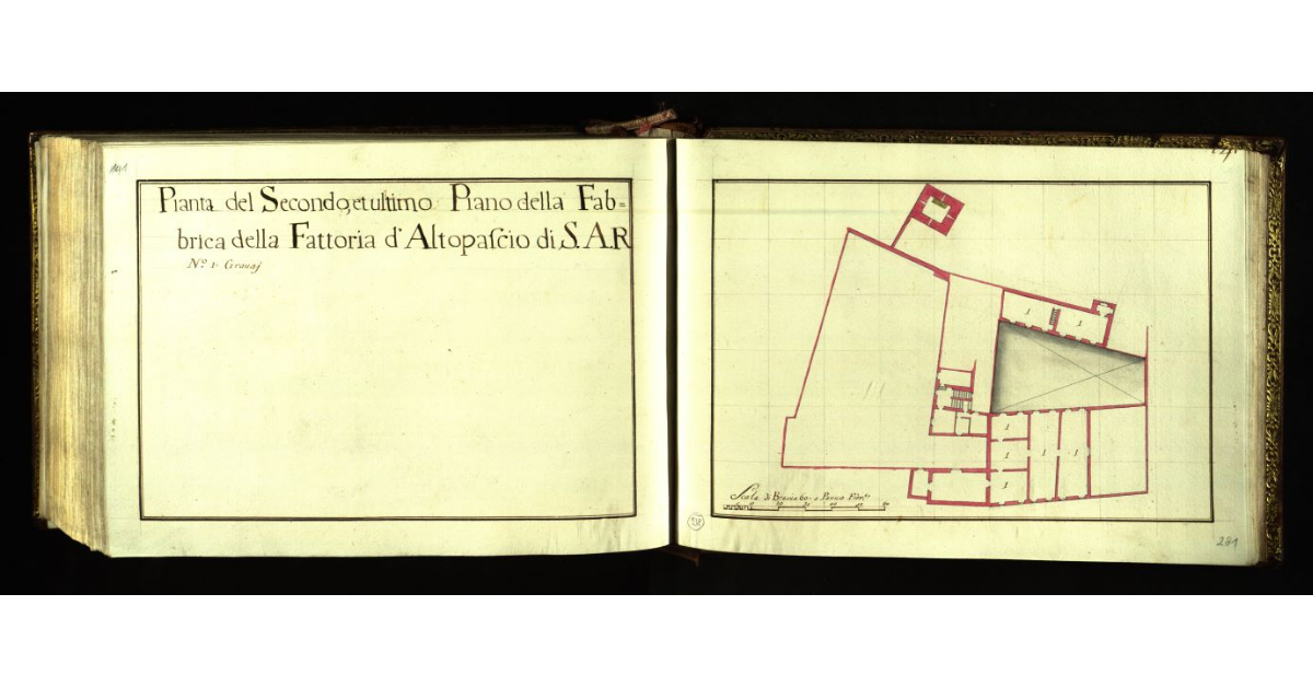 Pianta del secondo et ultimo piano della Fabbrica della Fattoria di Altopascio di S.A.R