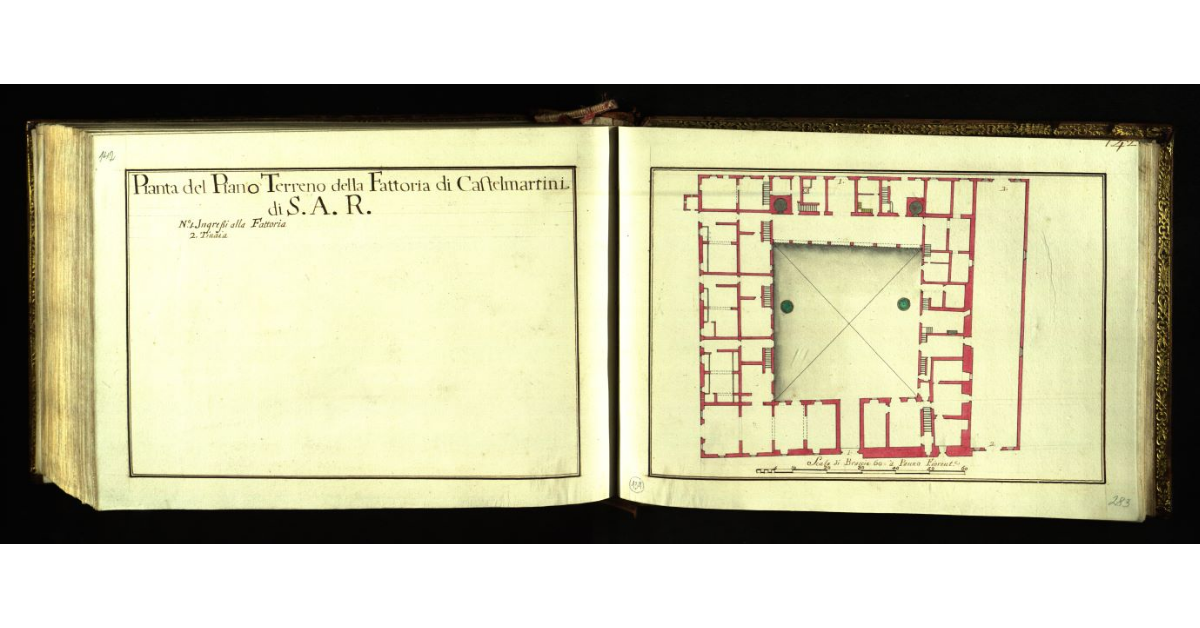 Pianta del piano terreno della Fabbrica della Fattoria di Castelmartini di S.A.R