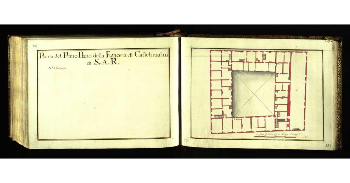 Pianta del primo piano della Fattoria di Castelmartini di S.A.R