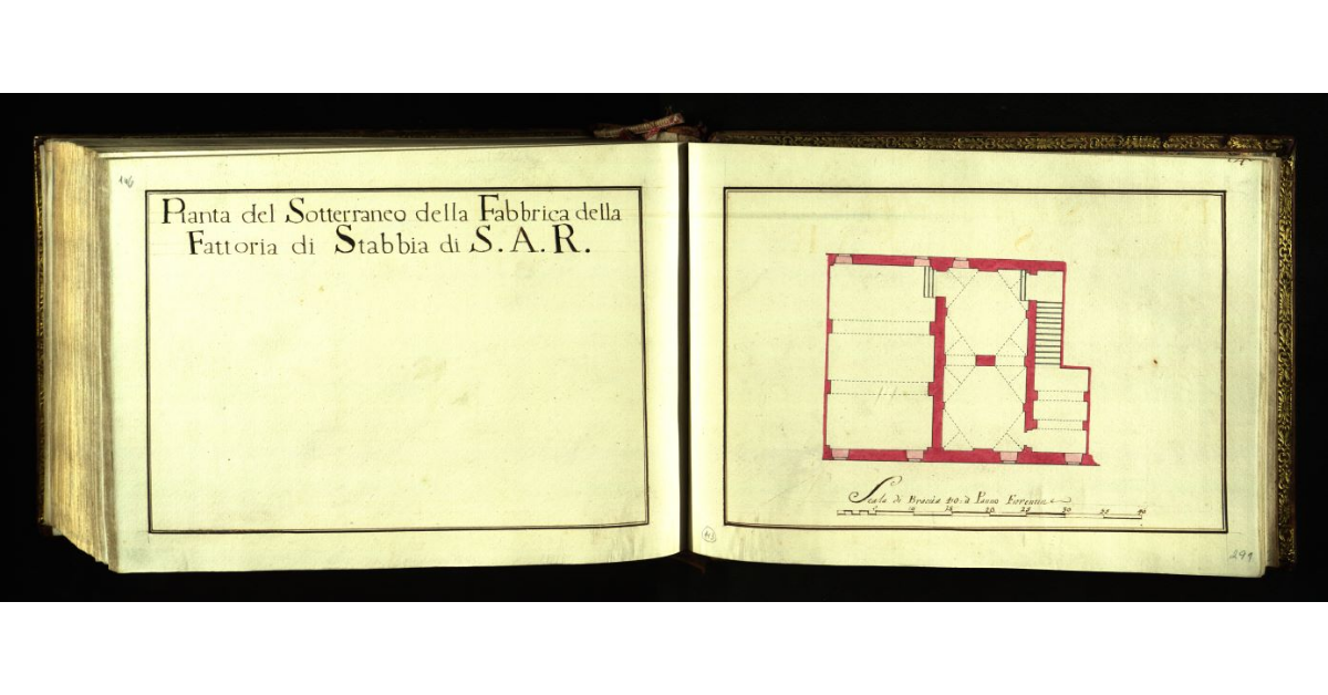 Pianta del sotterraneo della Fabbrica della Fattoria di Stabbia di S.A.R