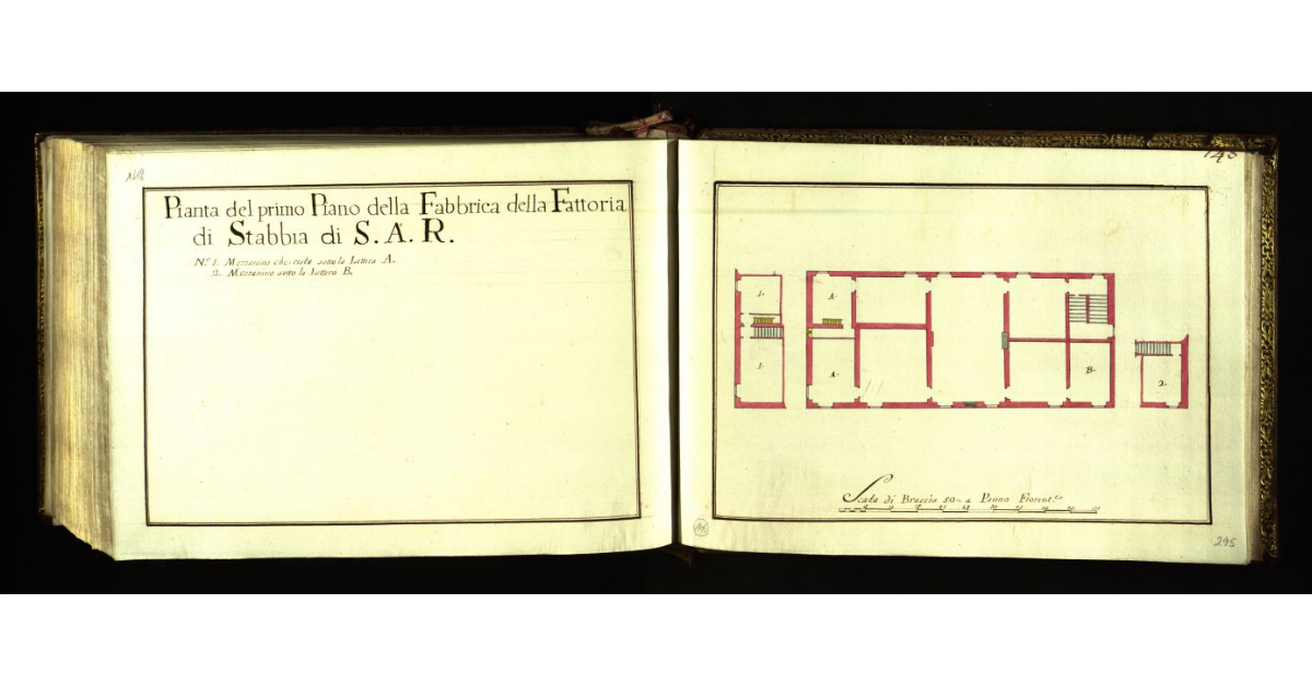 Pianta del primo piano della Fabbrica della Fattoria di Stabbia di S.A.R