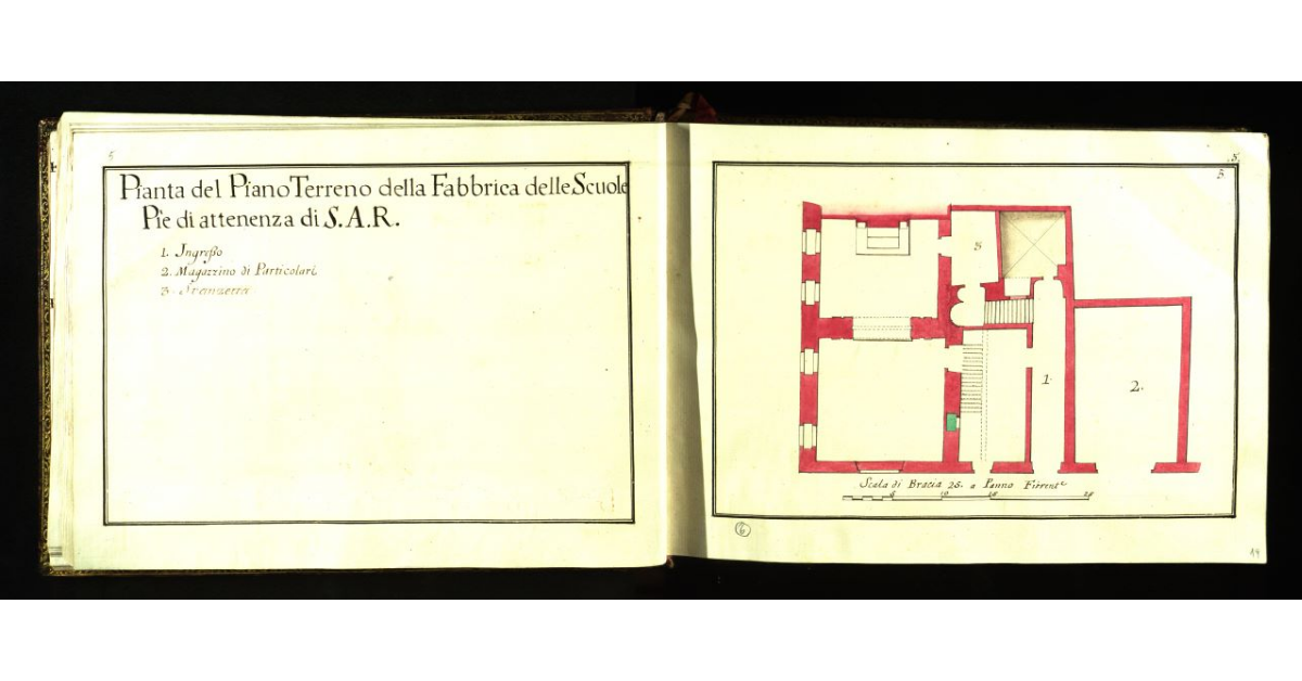 Pianta del piano terreno della Fabbrica delle Scuole Pie di attenenza di S.A.R