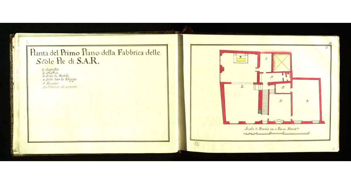 Pianta del primo piano della Fabbrica delle Scuole Pie di S.A.R
