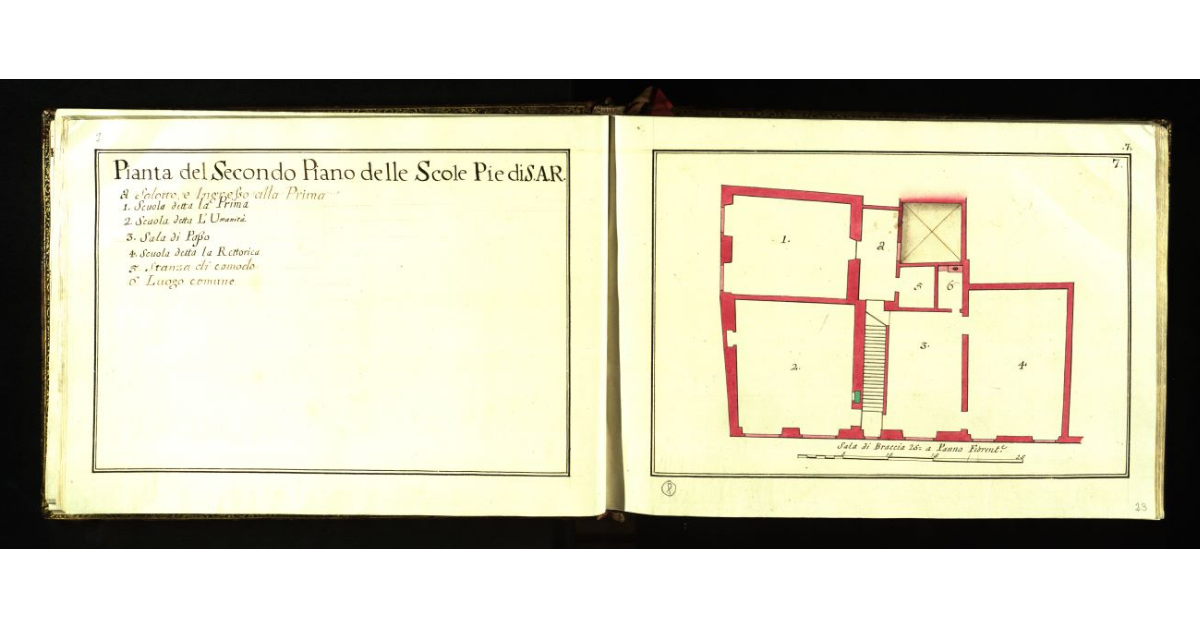 Pianta del secondo piano della Fabbrica delle Scuole Pie di S.A.R