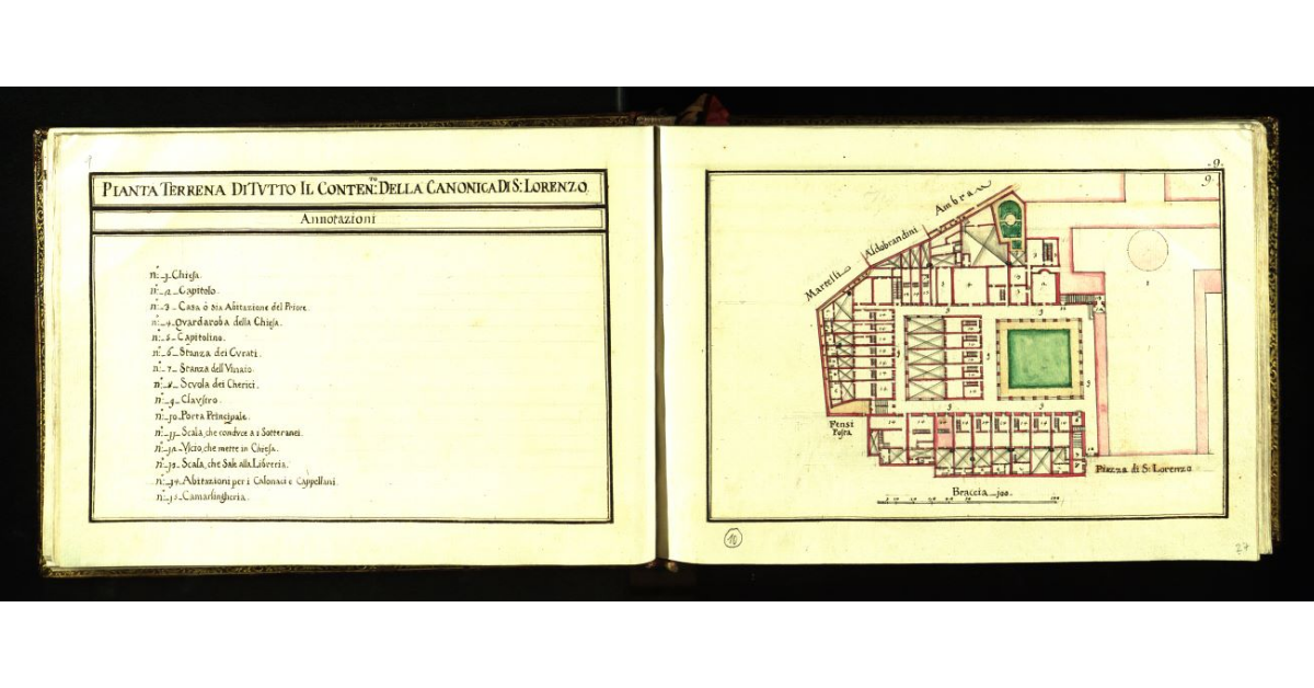 Pianta terrena di tutto il conten.to della Canonica di S. Lorenzo