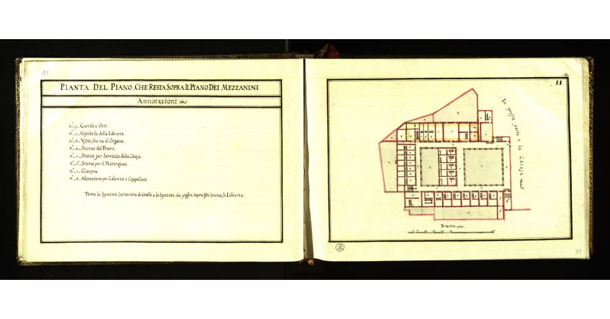 Pianta del piano che resta sopra il piano dei mezzanini [della Canonica di S. Lorenzo]