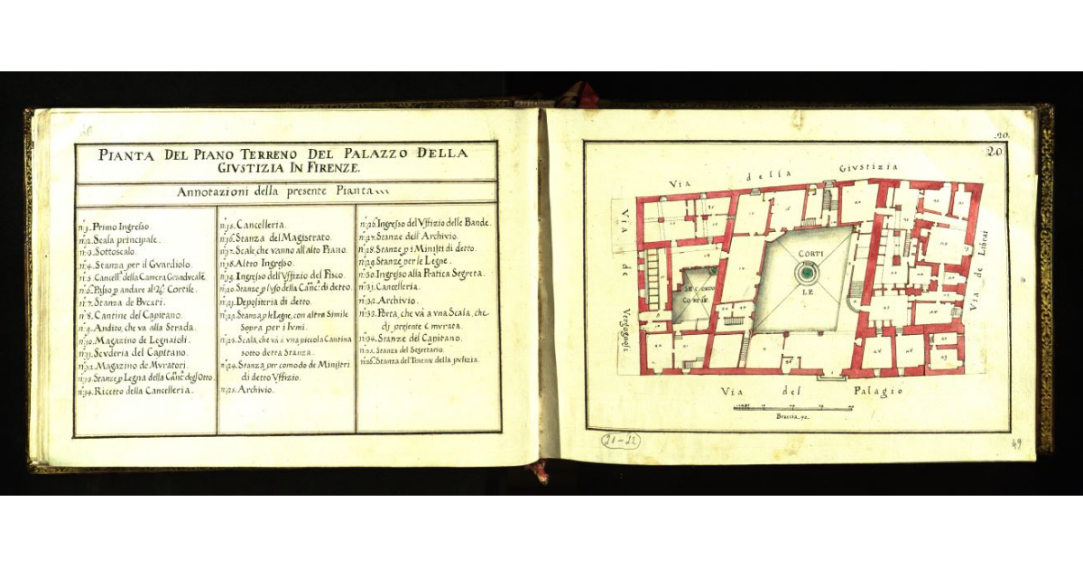 Pianta del piano terreno del Palazzo della Giustizia in Firenze