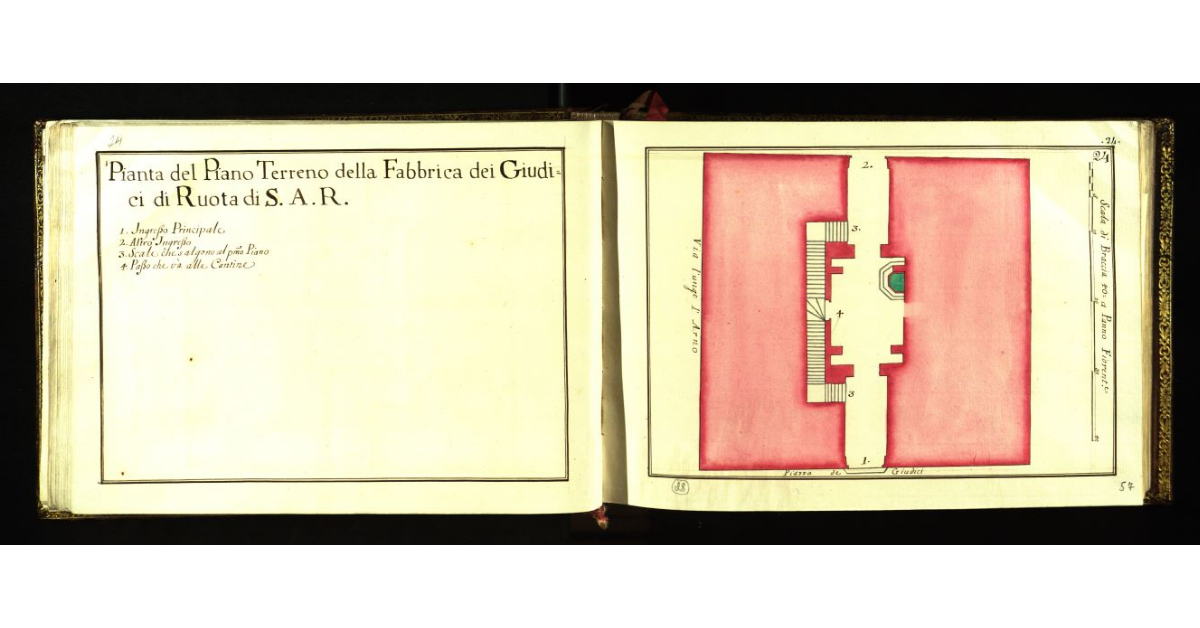 Pianta del piano terreno della Fabbrica dei Giudici di Ruota di S.A.R