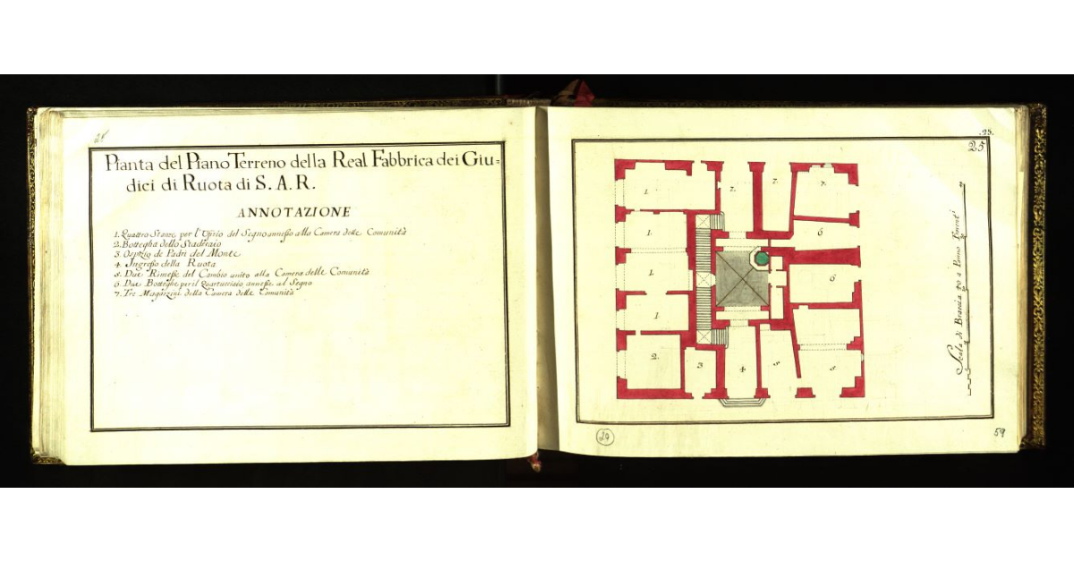 Pianta del piano terreno della Real Fabbrica dei Giudici di Ruota di S.A.R