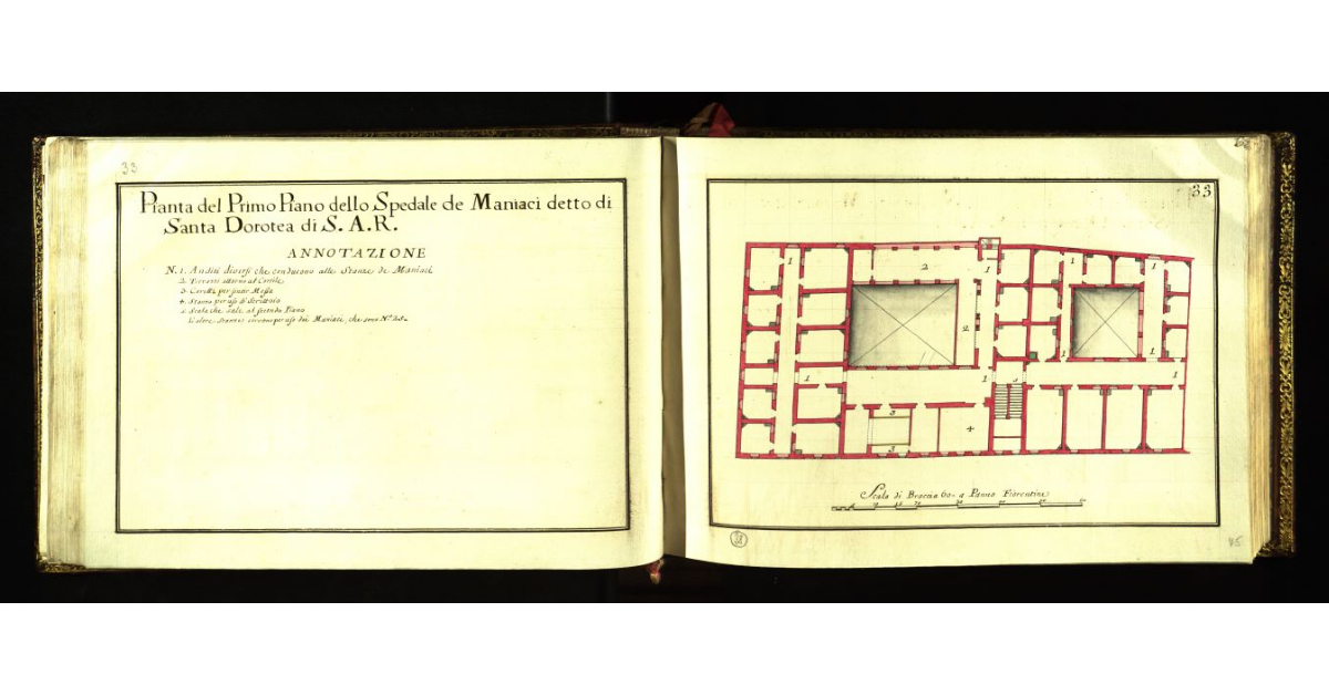 Pianta del primo piano dello Spedale de maniaci detto di S. Dorotea di S.A.R