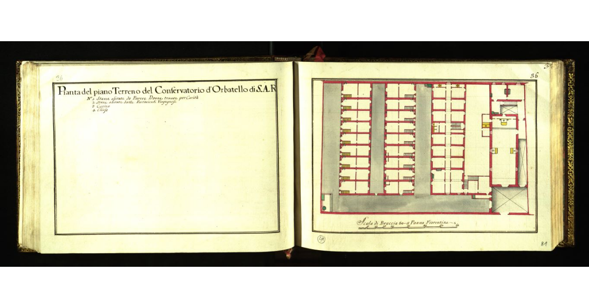 Pianta del piano terreno del Conservatorio d'Orbatello di S.A.R