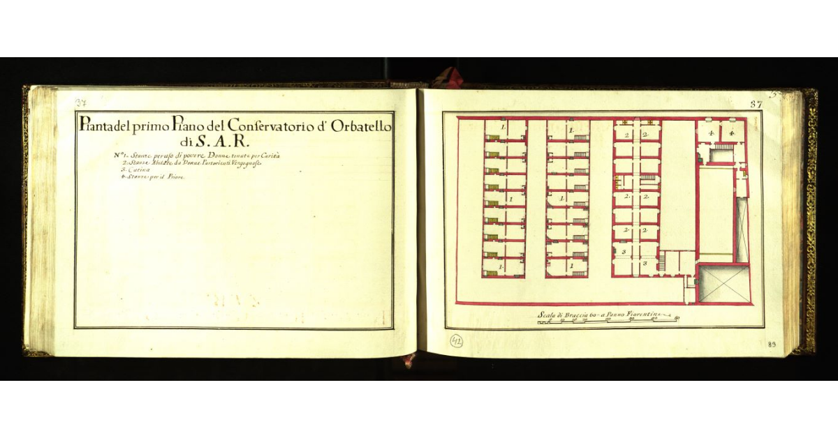 Pianta del primo piano del Conservatorio d'Orbatello di S.A.R