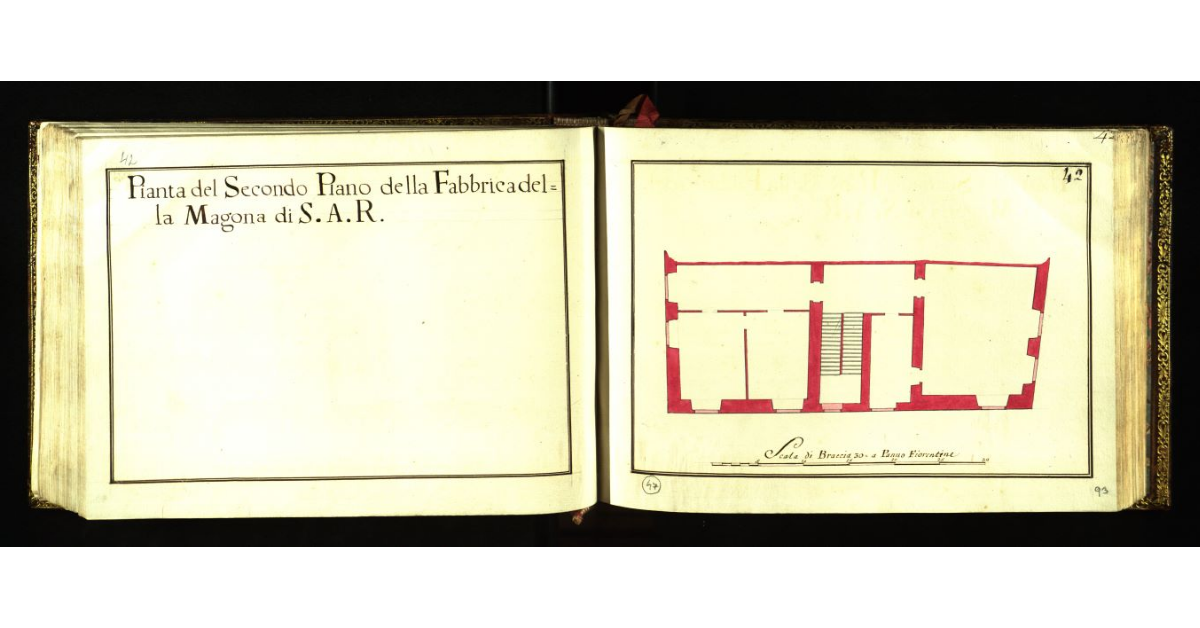 Pianta del secondo piano della Fabbrica della Magona di S.A.R